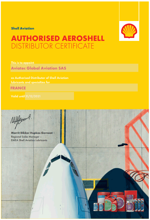 AeroShell 2021 Certificate Aviatec